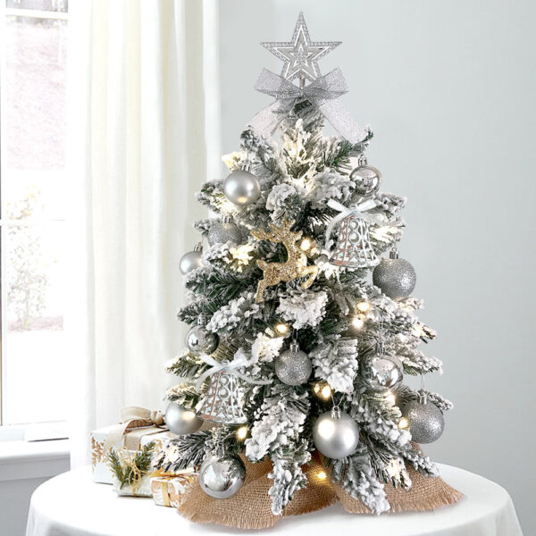 2ft Mini Christmas Tree With Light Woodland Artificial Small Tabletop Christmas Decoration With Flocked Snow, Exquisite Decor & Xmas Ornaments For Table Top For Home & Office - Image 3