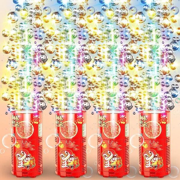Fireworks Bubble Machine With 80ml Bubble Solution, Portable Automatic Bubble Machine With Lights And Closeable Music, Bubble Maker Toys For Kids Outside Activities Parties Wedding Christmas - Image 2