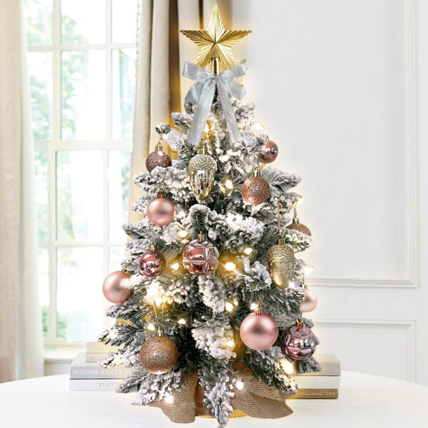 2ft Mini Christmas Tree With Light Woodland Artificial Small Tabletop Christmas Decoration With Flocked Snow, Exquisite Decor & Xmas Ornaments For Table Top For Home & Office - Image 10