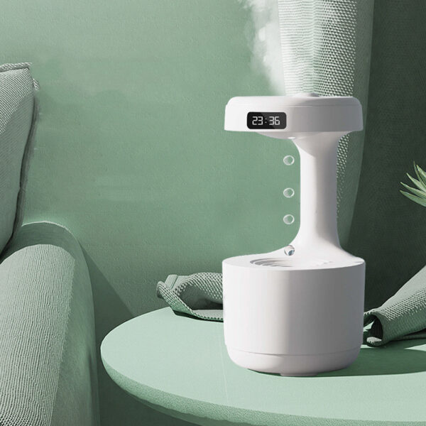 Bedroom Anti-Gravity Humidifier With Clock Water Drop Backflow Aroma Diffuser Large Capacity Office Bedroom Mute Heavy Fog Household Sprayer - Image 9